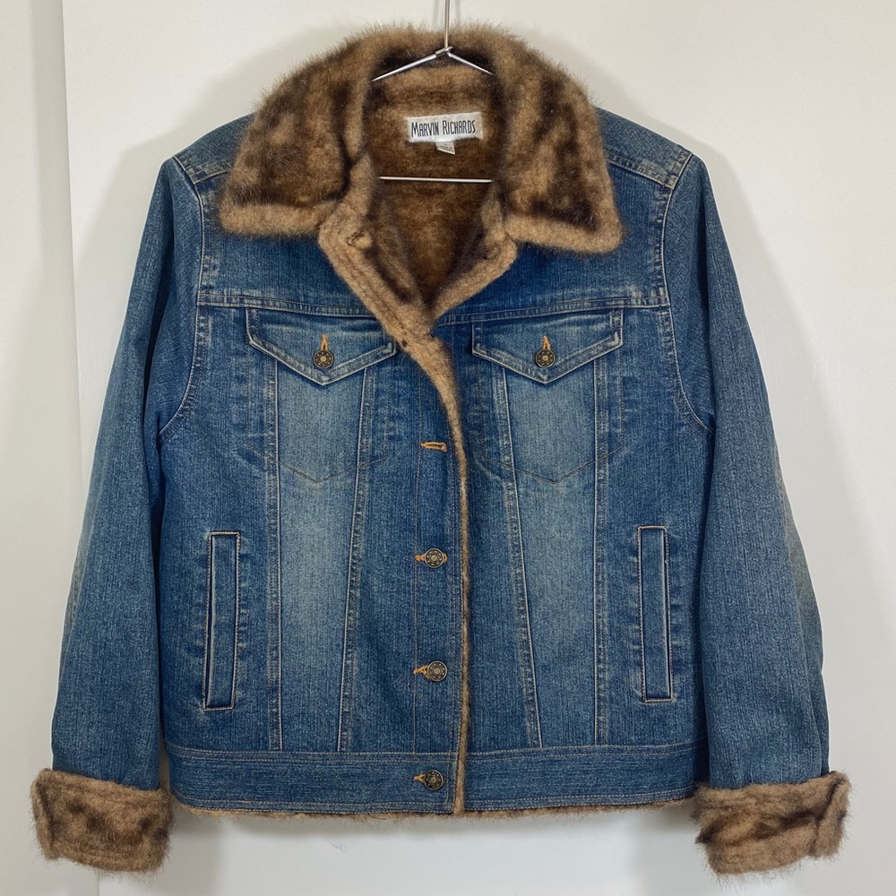 Marvin Richards Faux Fur Denim Jacket - NWOT